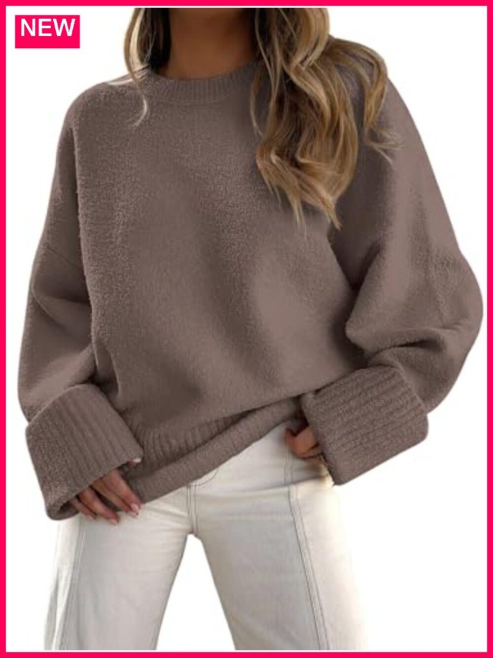 Oversized Cozy Knit Sweater Pullover Fuzzy Warm Fall Winter